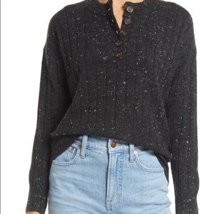 NWOT Madewell Donegal Bowden Henley Sweater XS Charcoal - Fall 2021